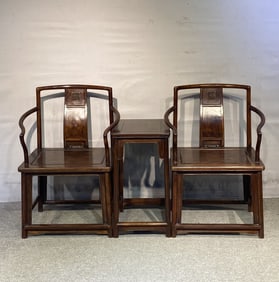 A set of rosewood chairs from the Qing Dynasty