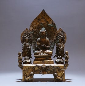 A bronze gilt Buddha statue of the Northern Wei Dynasty