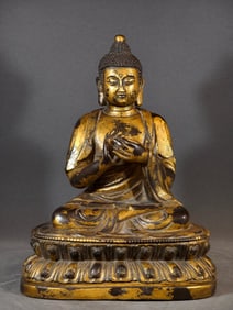A Ming-style Yongle bronze carving such as the Buddha