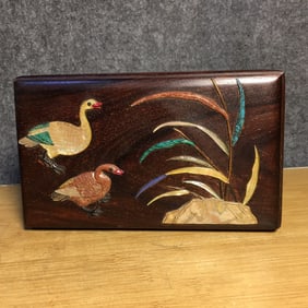 A piece of Huanghuali treasure inlaid box