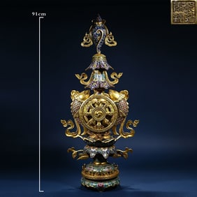 A cloisonné enamel from the Qing Dynasty Eight Treasures