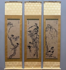 A paper with three screens of the Bada Shanren