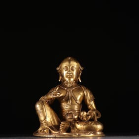 A bronze gilt Buddha statue from the Qing Dynasty