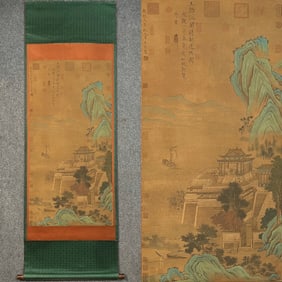 A picture of Wang Bo's poem on silk in the Tang Dynasty