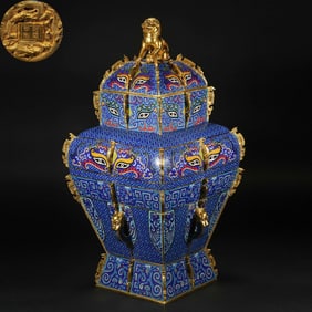 A cloisonné enamel jar from the Qing Dynasty