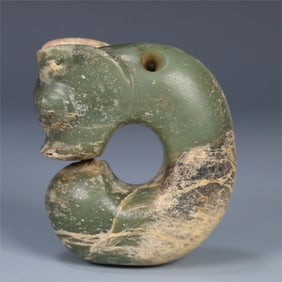 A piece of Red Mountain Culture Jade Pig Dragon