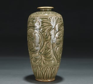 A Yaozhou kiln-carved plum vase from the Song Dynasty