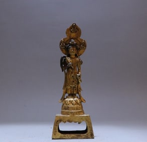 A bronze gilt Buddha statue of the Northern Wei Dynasty