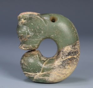 A piece of Red Mountain Culture Jade Pig Dragon