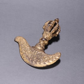 A piece of copper and gold diamond