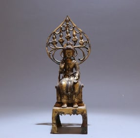 A bronze gilt Buddha statue of the Northern Wei Dynasty