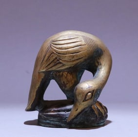 A piece of bronze gilt phoenix bird town