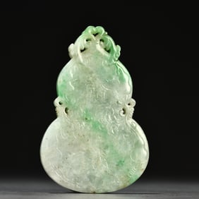 A piece of natural jade from the Qing Dynasty Daji Fulu fasting card