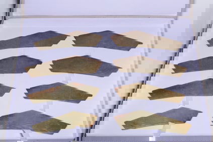 A set of ancient jade gold black god bird pattern jade of the Shang and Zhou dynasties is