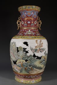 A piece of the Qing Dynasty Qianlong year of the double-eared openwork hollow bird towards the