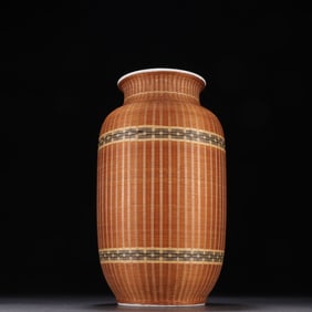 A white porcelain bamboo-woven lantern vase from the Qing Dynasty
