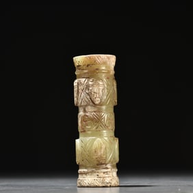 A piece of ancient jade cicada pattern