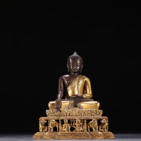 A piece of bronze gilt Shakya from the Qing Dynasty