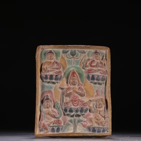 A piece of Tibetan mineral color rubbing from the Qing Dynasty