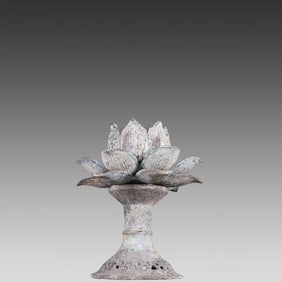 A piece of bronze lotus lamp