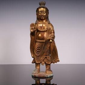 A bronze gilt Buddha statue