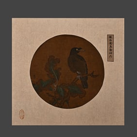 An ancient picture of flowers and birds by Cui Bai on silk
