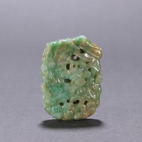 A piece of jade hollow carving "three friends of the year" wear