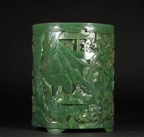 One piece of Hetian jade jasper Panasonic Gaoshi pen holder