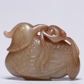 A piece of Hetian jade with a jade bird