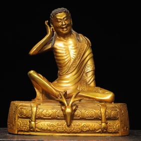 A gilded bronze statue of the Buddha of Milarepa
