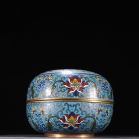 A piece of Qing Dynasty copper enamel flower and bird lid box