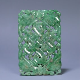 An old jade hollow card from the Qing Dynasty