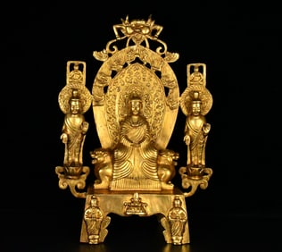 A combination bench Buddha from the Northern Wei Dynasty