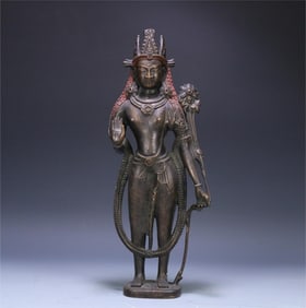A bronze alloy bronze statue of Guanyin in Kashmir