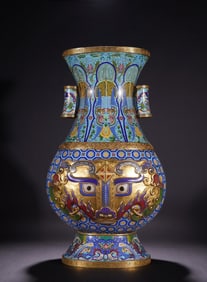 A cloisonné enamel pot from the Qing Dynasty