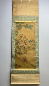 A silk copy of Wang Zhenpeng's eighteen Arhats