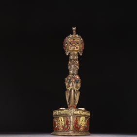 A fine bronze gilt vajra ornament