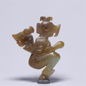 A piece of Shang Zhou's Hetian jade divine beast