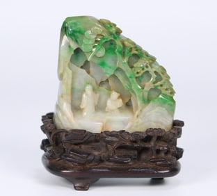 A piece of the Qing Dynasty old jade character story Shanzi ornaments