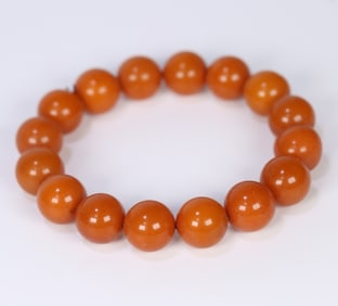 A beautiful old beeswax beaded bracelet