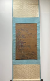 A vertical scroll of flowers and birds of Song Huizong