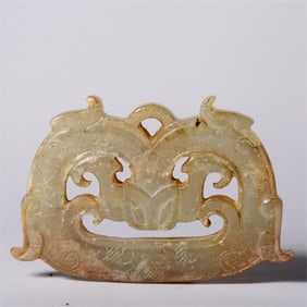 A piece of the war Han's Hetian jade dragon pattern wear