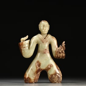 A delicate ornament of ancient jade figures