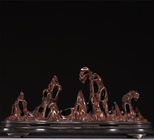 A piece of Huanghuali Taihu Shishanzi ornament from the Qing Dynasty