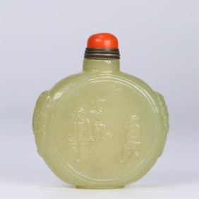 A fine Hetian topaz twisted snuff bottle