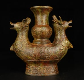 A bronze double sheep statue from the Western Zhou Dynasty