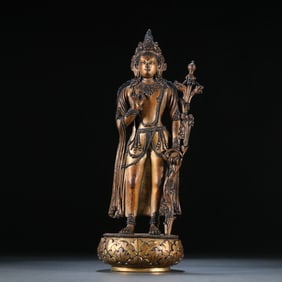 A bronze gilt statue of Tara from the Qing Dynasty