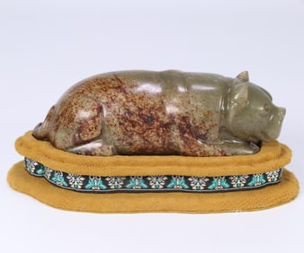 A delicate ancient jade chest ornament