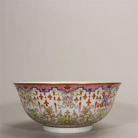 A pastel lotus tray eight-treasure pattern bowl made by Daoguangnian in the Qing Dynasty