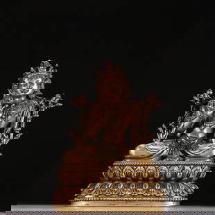 A statue of Yongle Tara from the Ming Dynasty: Yongle Tara statue of the Ming Dynasty SIZE: H:17cm W:10.4cm W:1294.4g (The Dimensions Of All Batches Are Manually Measured.If You Need More Detailed Information, Please Contact Our Customer Service B